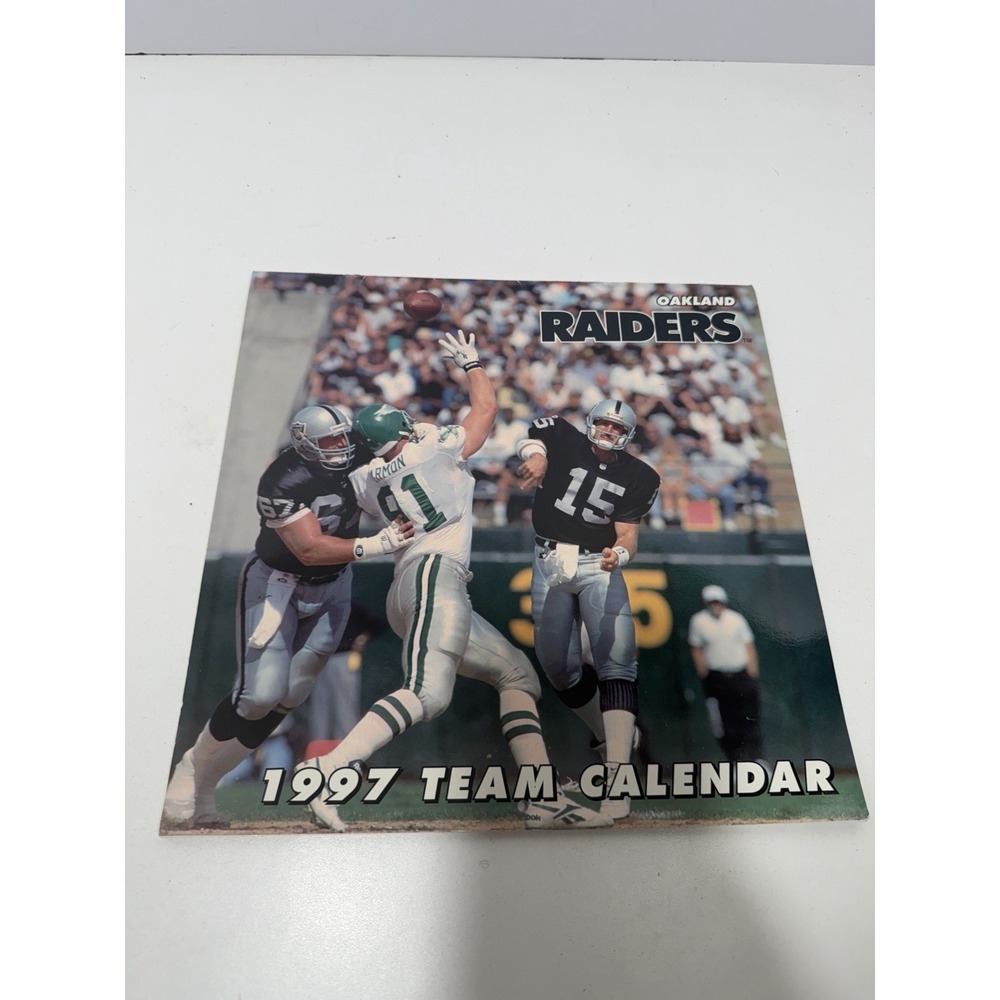 NFL Oakland Raiders Team Calendar 1997 Vintage Clean